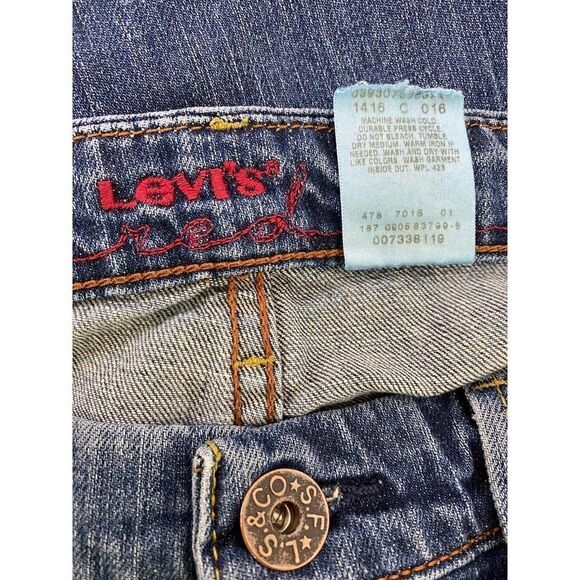 Circa 2005 Levi's Red Slim Straight Jeans Unique Rare Unisex - Size 33 * 30 - Picture 11 of 11